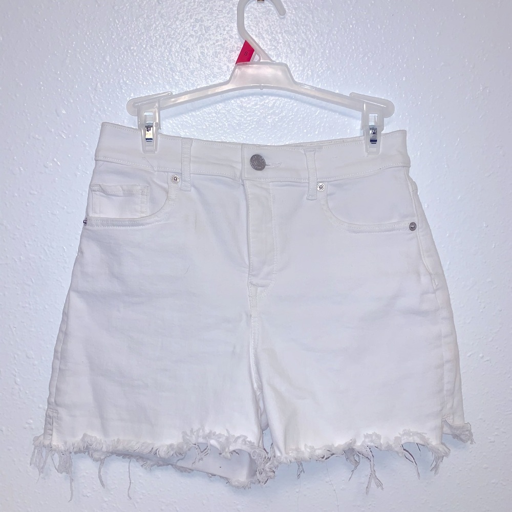 Express high rise white shorts